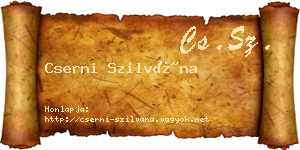 Cserni Szilvána névjegykártya